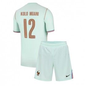 Frankrike Randal Kolo Muani #12 Borte skjorte til barn VM 2026 Kortermet (+ korte bukser)